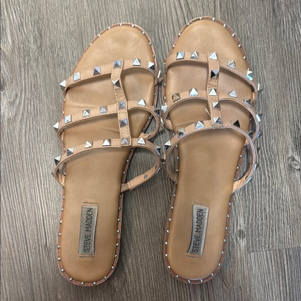 Steve Madden Tan Studded Women's Sandals